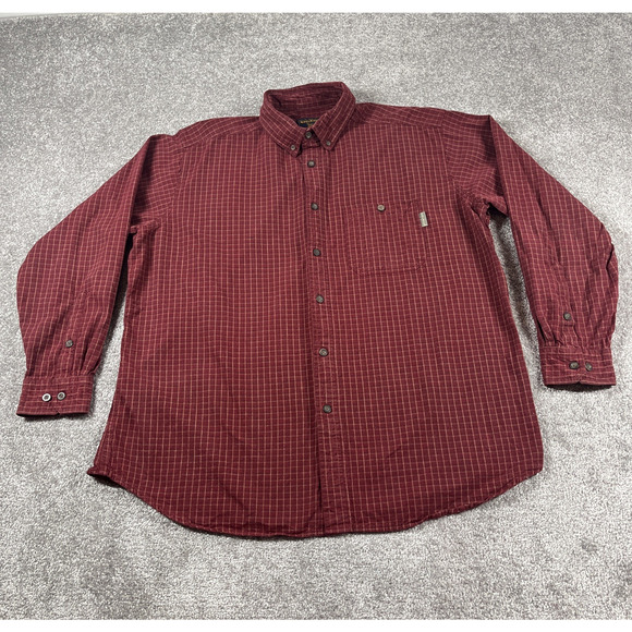 Woolrich Flannel Shirt Mens Extra Large Button Down Cotton Plaid Classic Red - Picture 2 of 12